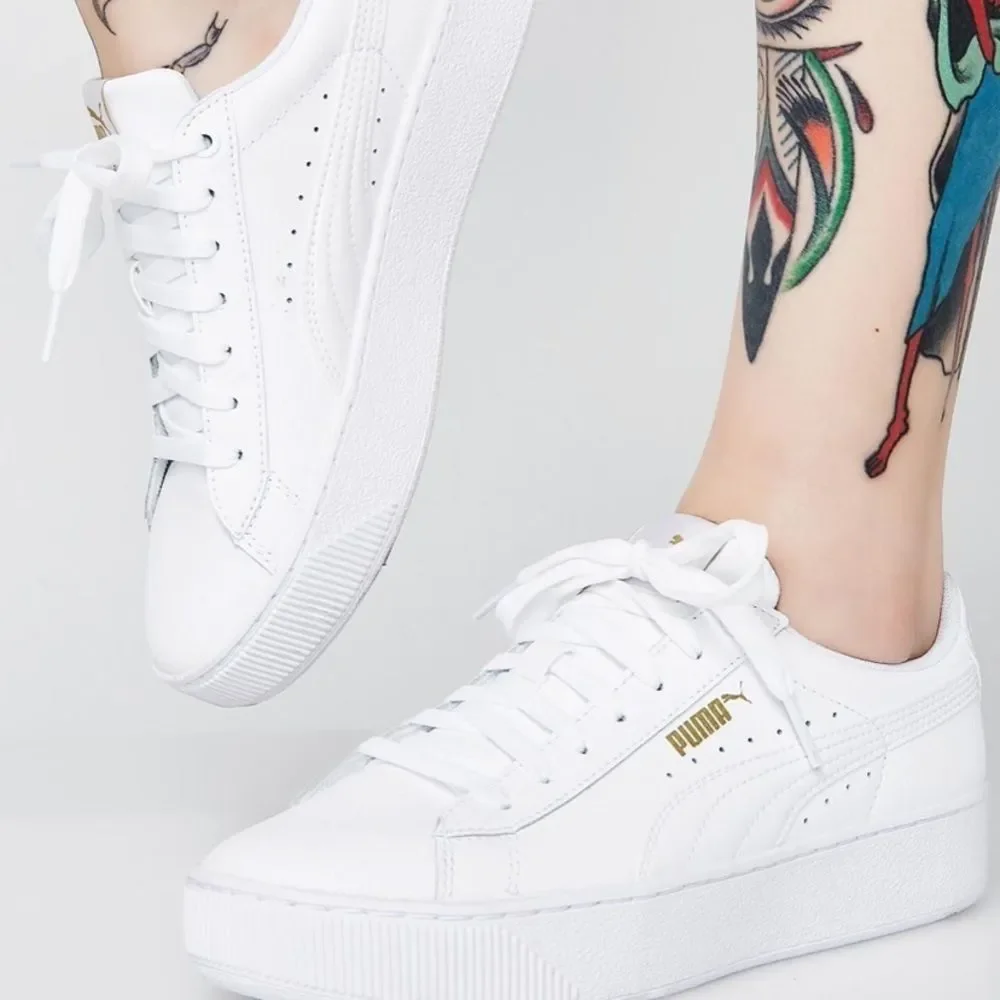 PUMA Women's White Platform Sneakers - Clean Casual Style